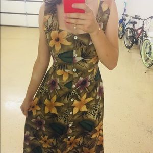 fall floral print dress long sleeveless